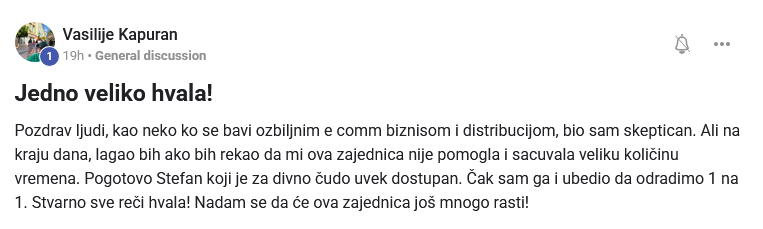 Vasilije: zajednica mi je sačuvala veliku količinu vremena u e-commerce biznisu